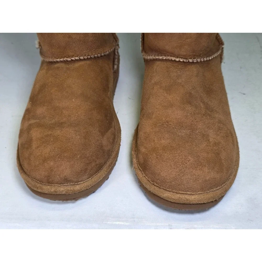 L.L. Bean Boots Women's Size 6 Medium Brown Suede Fur Tall Winter Shoes